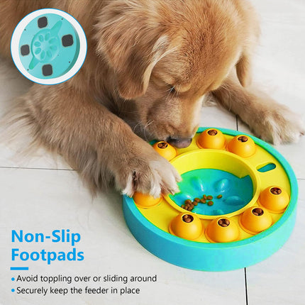 Interactive Dog Puzzle Feeder – Level 2 IQ Training Toy for Mental Enrichment – Slow Feeding Bowl to Stop Boredom for Dogs & Cats