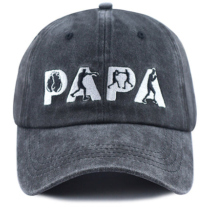 PAPA Embroidered Washed Cotton Baseball Cap – Adjustable Vintage Dad Hat for Father's Day Gifts & Casual Wear