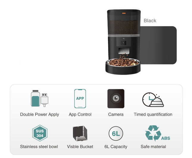 Smart WiFi Automatic Pet Feeder with 1080P HD Camera – Two-Way Audio & Night Vision – App Control Scheduled Feeding for Dogs & Cats