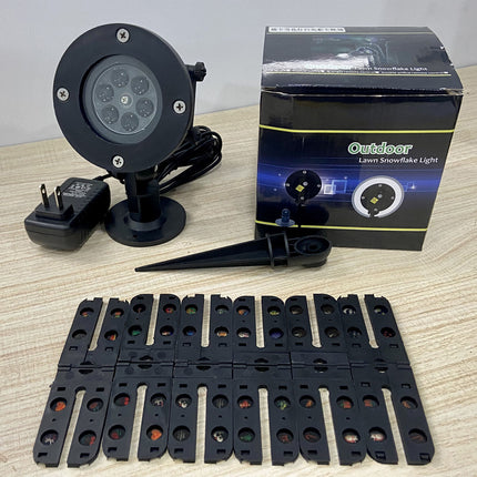 48-Pattern Christmas Laser Projector Light – LED Snowflake & Holiday Scene Projector – IP65 Waterproof Outdoor Landscape Lighting