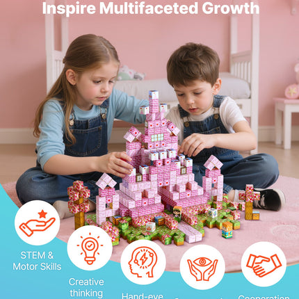 100-Piece Princess Castle Magnetic Building Blocks Set