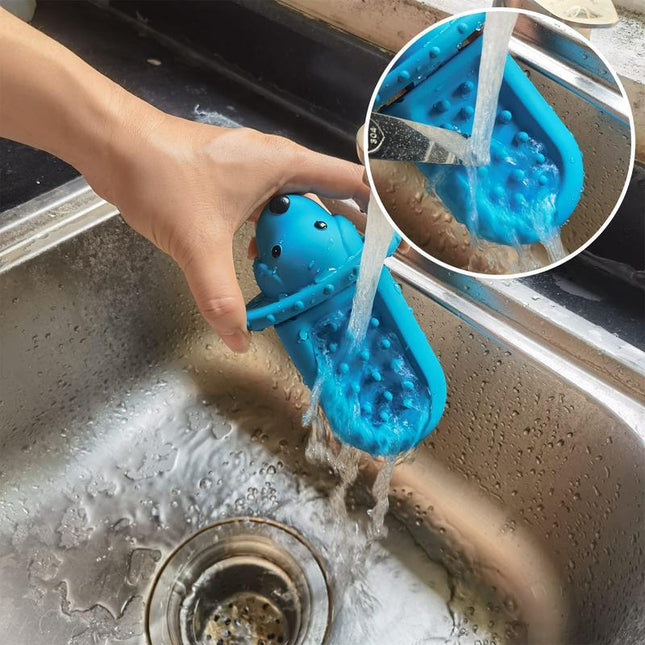 2-in-1 Dog Crate Training Aid & Lick Mat – Silicone Peanut Butter Dispenser – Stress & Anxiety Relief Slow Feeder for Puppies