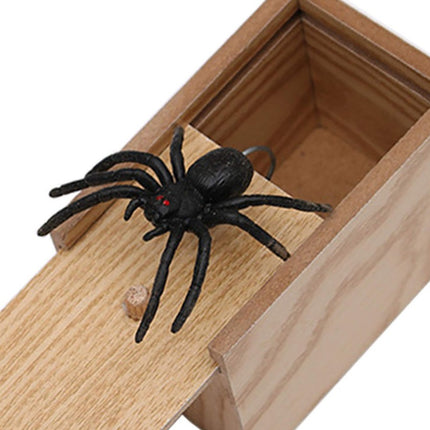 Prank Spider Scare Box – Handmade Wooden Surprise Box – Hilarious Joke Toy for Kids & Adults – Perfect for April Fool's & Parties