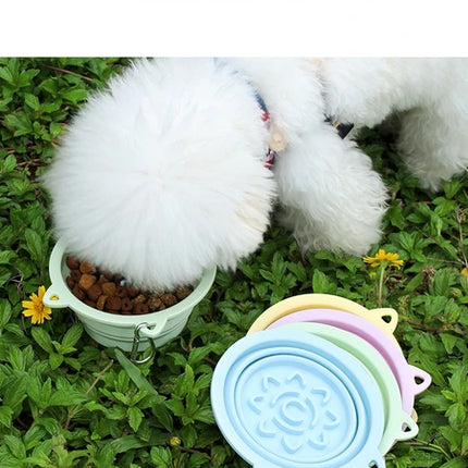 3-in-1 Collapsible Pet Travel Bowl – Foldable Slow Feeder with Strong Suction Cups – Portable Silicone Dog Bowl with Carabiner Hook