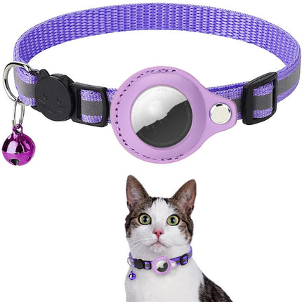 Reflective AirTag Dog & Cat Collar – Waterproof Integrated AirTag Holder – Safety Breakaway Nylon Collar for Puppies and Kittens