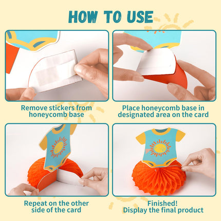 14 Pcs "Here Comes the Son" Baby Shower Centerpieces – Boho Sunshine & Rainbow Honeycomb Table Decor – Gender Reveal & First Birthday Party Supplies