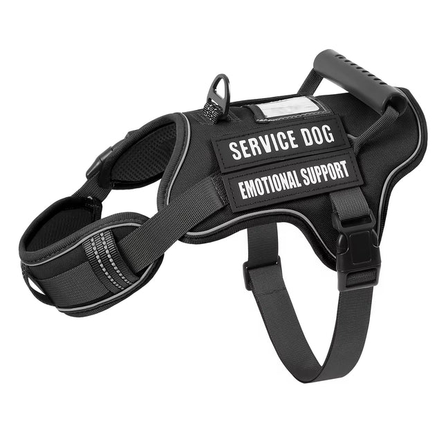 Tactical Service Dog Harness with Control Handle – No-Pull Adjustable Reflective Pet Vest – Heavy Duty Training Harness for Easy Walking