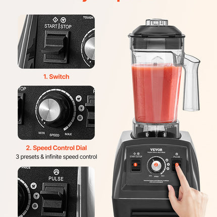 High-Speed Nutri-Blender 61 oz – 1400W Powerful Motor for Crushing Ice & Frozen Fruit – Large Capacity Countertop Blender for Family Use
