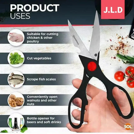 ProCut™ Heavy Duty Stainless Steel Kitchen Scissors – All-in-One Food & Vegetable Slicing Tool