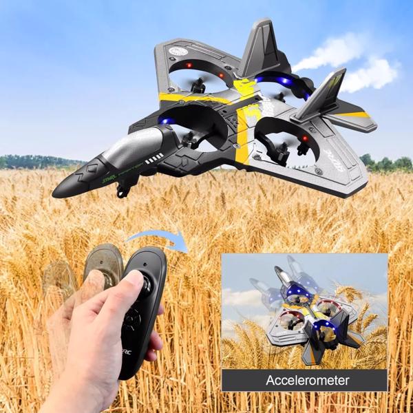 4DRC V17 RC Stunt Plane – 2.4G Remote Control Fighter Jet with 360° Flip – Altitude Hold & LED Lights – Durable EPP Foam Aircraft for Kids & Beginners