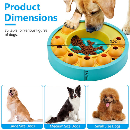 Interactive Dog Puzzle Feeder – Level 2 IQ Training Toy for Mental Enrichment – Slow Feeding Bowl to Stop Boredom for Dogs & Cats