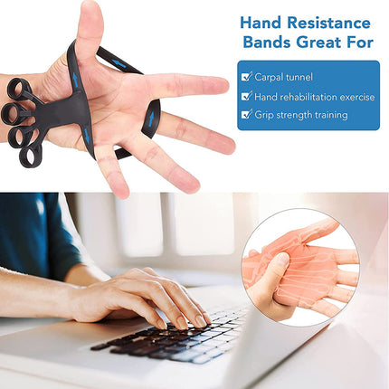 Silicone Finger Strengthener & Hand Grip Trainer – Adjustable Resistance Finger Stretcher – Rehabilitation Exercise Tool for Arthritis, Recovery & Grip Power