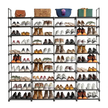 80-Pair High-Capacity Shoe Storage Rack – 10-Tier Modular Shoe Organizer – Durable Metal Frame Shoe Shelf for Large Collections